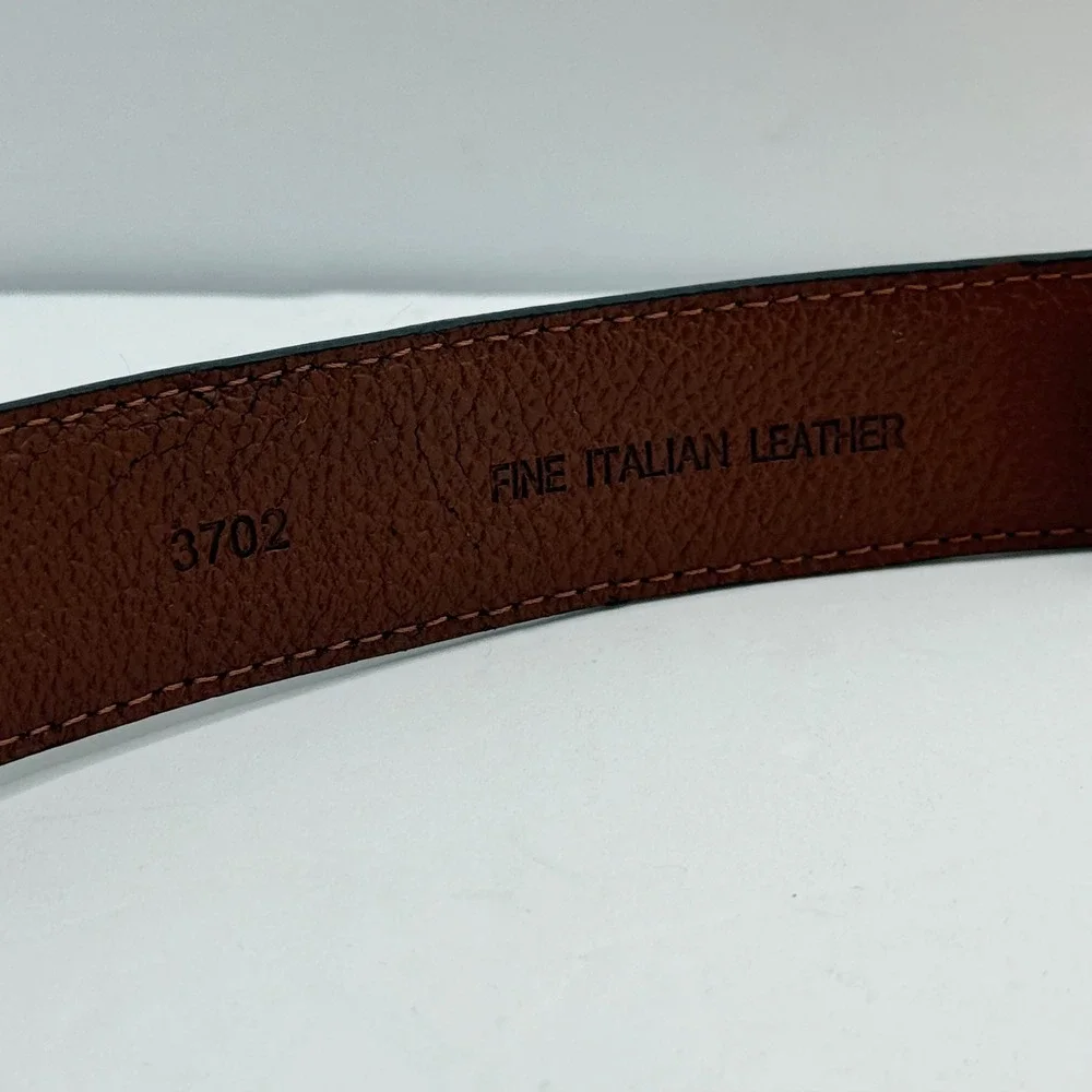 Jos. A. Bank Belt Size 34 Classic Dress Fine Italian Leather Brown Gold Buckle